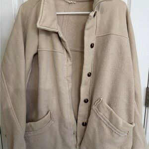 Women's Cream oversized button down Jacket